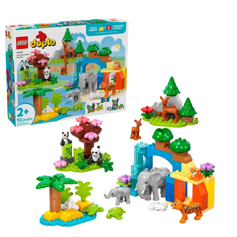 LEGO 10446 DUPLO Town 3 az 1-ben állatcsaládok a vadvilágban – fő nézet