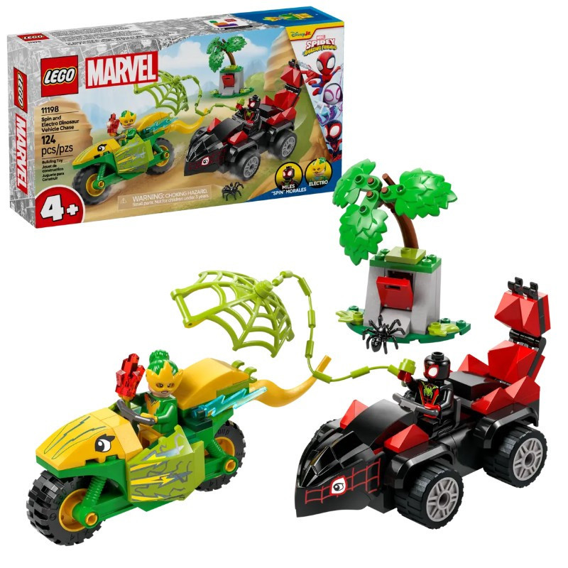 LEGO 11198 Spidey Spin és Electro: üldözés a dinójárművel – fő nézet