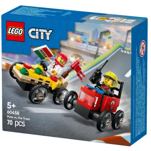 LEGO 60458 City Pizzásautó vs. tűzoltóautó - versenyautós csomag