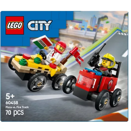 LEGO 60458 City Pizzásautó vs. tűzoltóautó - versenyautós csomag