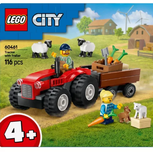 LEGO 60461 City Piros traktor, utánfutó és juhok