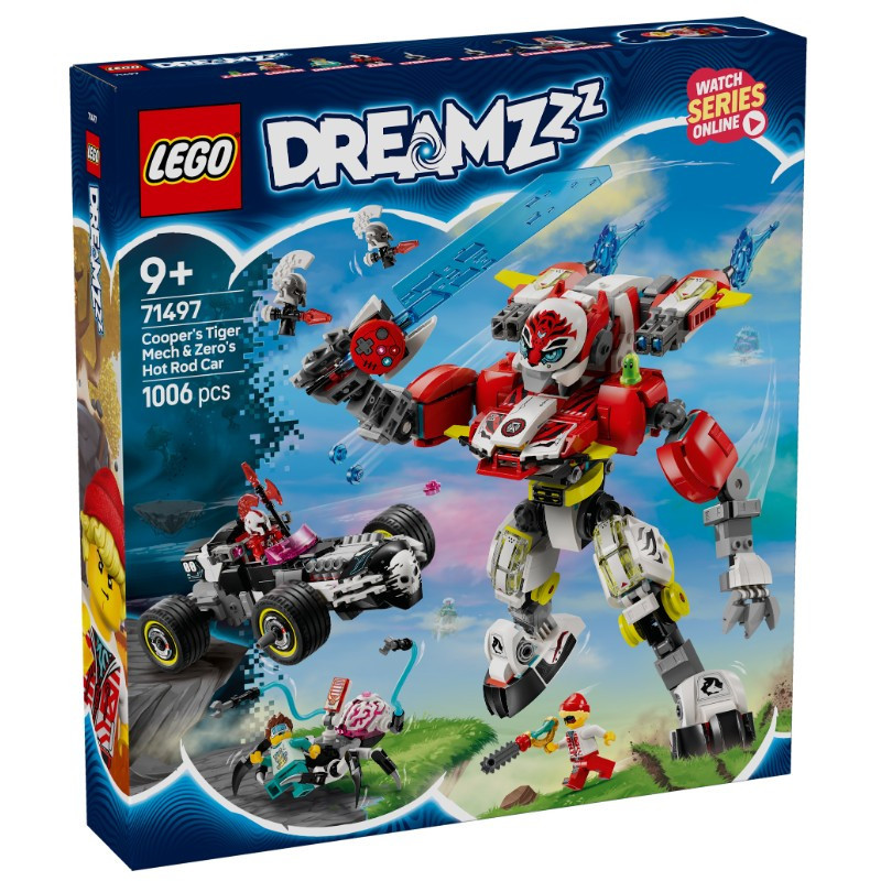 LEGO 71497 Dreamzzz Cooper tigrisrobotja és Zero Hot Rod – alternatív kép 1