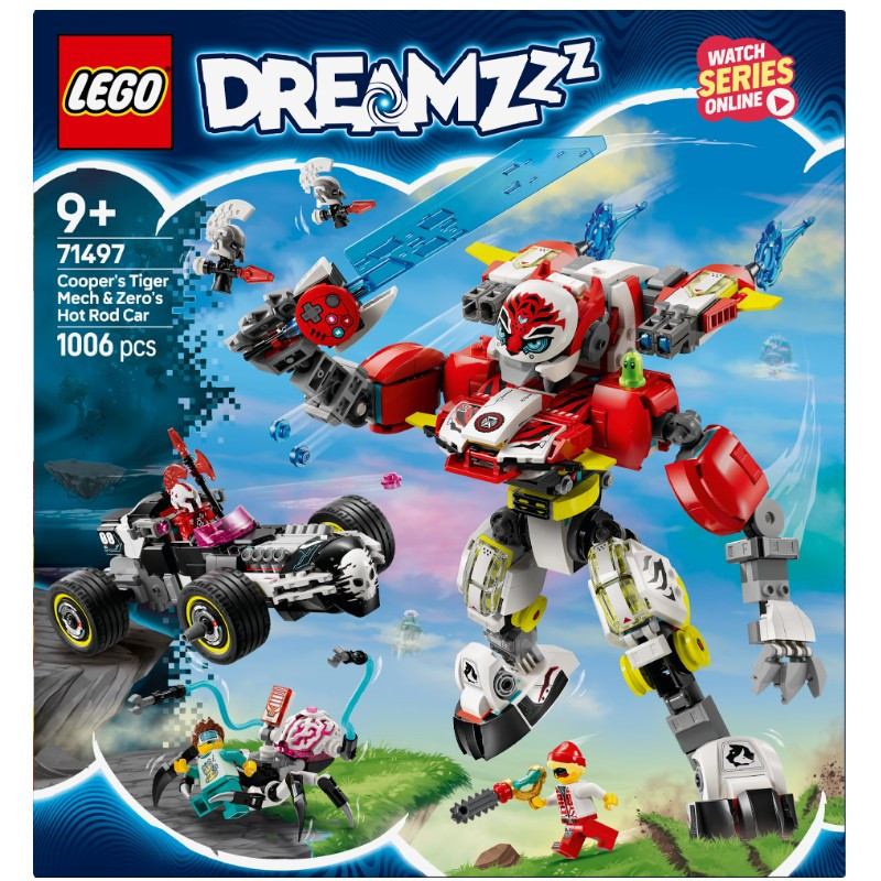 LEGO 71497 Dreamzzz Cooper tigrisrobotja és Zero Hot Rod – alternatív kép 3
