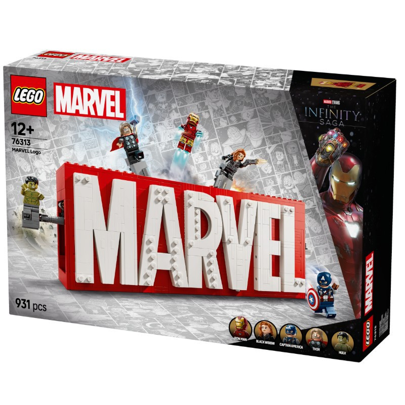 LEGO Marvel logó minifigurákkal alternatív kép 1