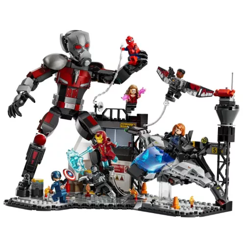LEGO 76314 Super Heroes Marvel Amerika kapitány: polgárháború csatajelenet