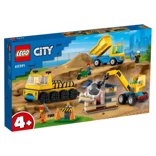 LEGO® - 60391 - City Építőipari teherautók és bontógolyós daru   