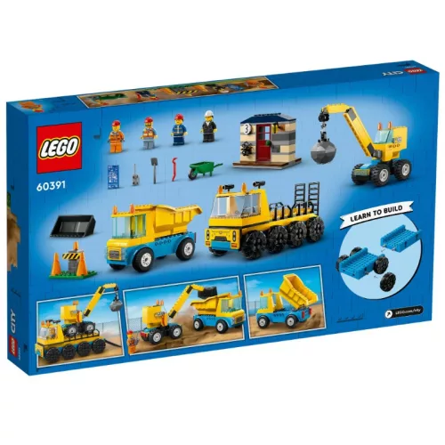 LEGO 60391 City Építőipari teherautók és bontógolyós daru