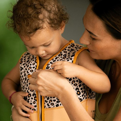 Swim Essentials úszómellény 4-6 év - Beige Leopard – alternatív kép 2