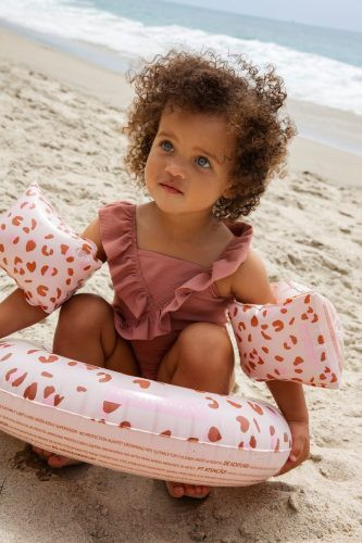 Swim Essentials gyerek úszógumi 55 cm - Old pink Leopard – alternatív kép 1