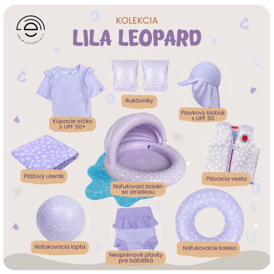 Swim Essentials baba úszógumi - Lila Leopard – alternatív kép 3