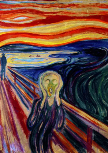 Munch - A sikoly, 1000 db (552946) Munch - Der Schrei , Művészeti kirakó, 3–5 év, Többszínű