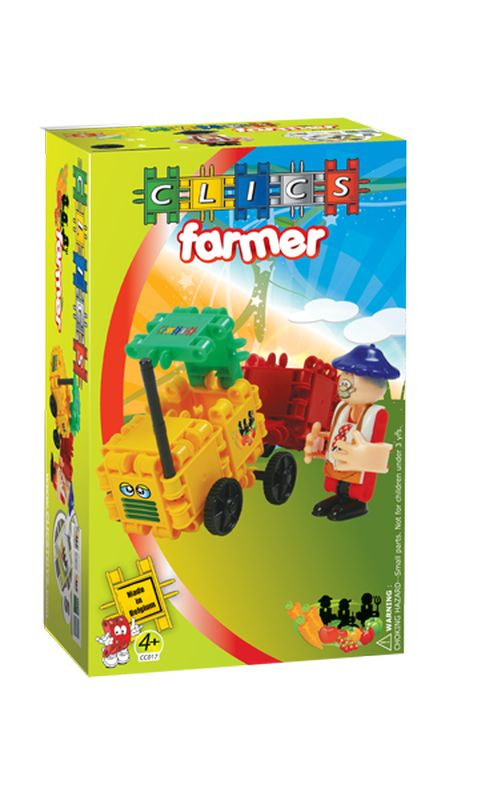 Clics Traktor farmerrel (CC017) Farmer with tractor Clics építőjáték – fő nézet