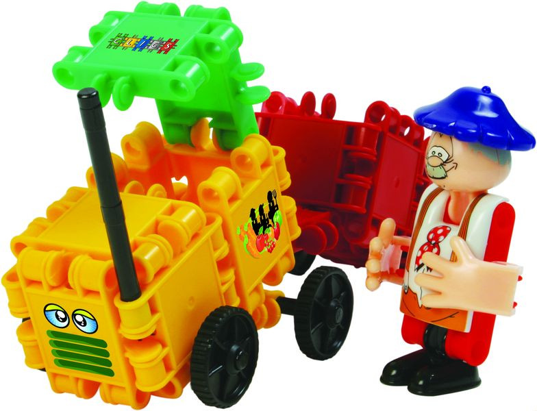 Clics Traktor farmerrel (CC017) Farmer with tractor Clics építőjáték – alternatív kép 1