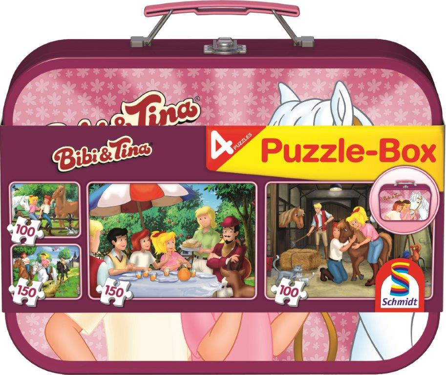 Bibi & Tina, 2x100, 2x150 db, Puzzle Box - Fém kofferrel (56509)  – fő nézet