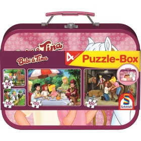   Bibi & Tina, 2x100, 2x150 db, Puzzle Box - Fém kofferrel (56509) 