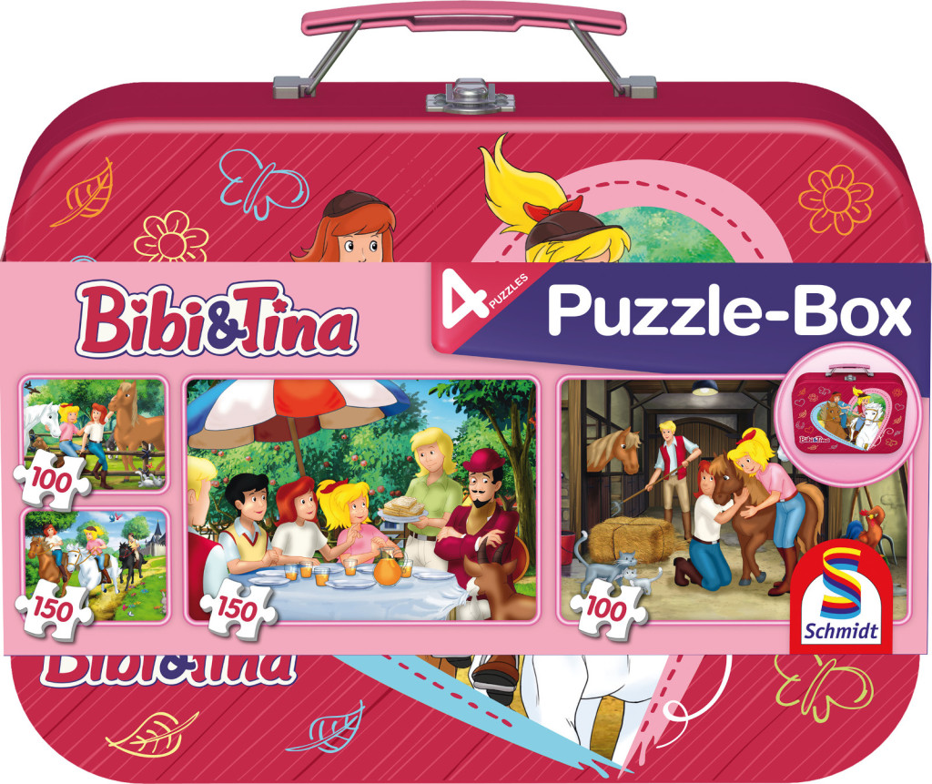 Bibi & Tina, 2x100, 2x150 db, Puzzle Box - Fém kofferrel (56509)  – alternatív kép 1