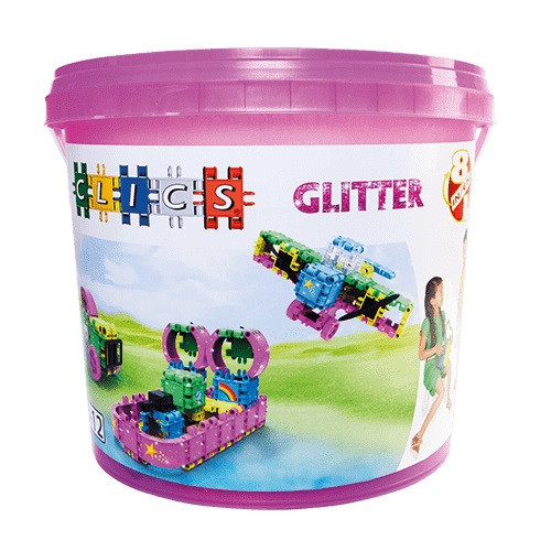 Clics Bucket 8 in 1 - Glitter (CB180) CB180 Clics építőjáték – fő nézet