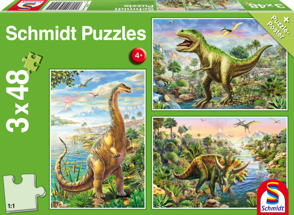 Dinoszaurusz kalandok, 3x48 db (56202) Abenteuer mit den Dinosauriern / Dinosaur Adventures – alternatív kép 3