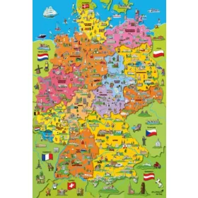   Cartoon map of Germany, 200 db (56312) Deutschlandkarte mit Bildern