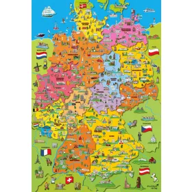   Cartoon map of Germany, 200 db (56312) Deutschlandkarte mit Bildern