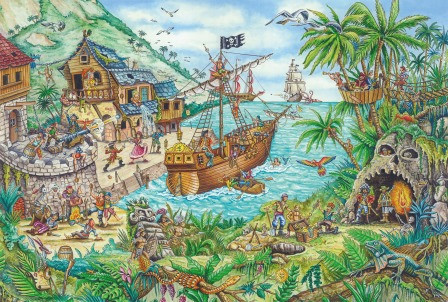 Kalóz öböl, 100 db (56330) In der Piratenbucht  / Pirate cove (pirate flag) – alternatív kép 1