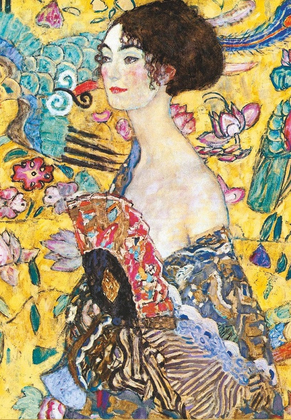 Klimt-Dame mit Fächer (1000 db) (552748) Klimt - Hölgy legyezõvel  – alternatív kép 1