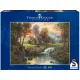 Mountain Retreat, Thomas Kinkade, 1000 db (58445) Holzhaus am Bach 