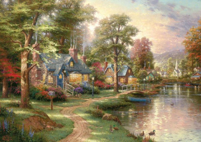 Hometown Lake, Thomas Kinkade, 1500 db (57452) Am See – fő nézet