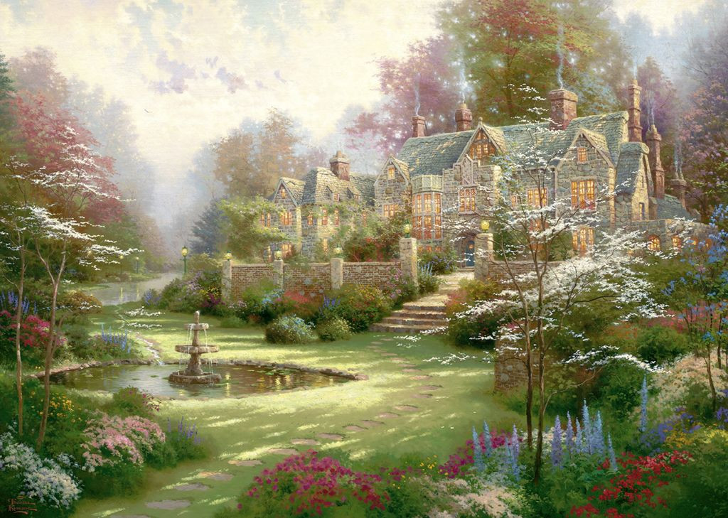 Gardens beyond Spring Gate, Thomas Kinkade, 2000 db (57453) Landsitz – fő nézet