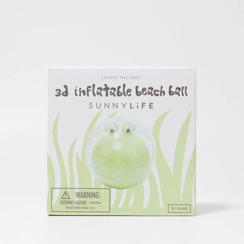 Sunnylife 3D felfújható strandlabda - Cookie the Croc Light Khaki – alternatív kép 3