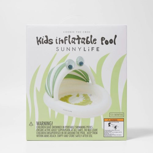 Sunnylife felfújható baba pancsoló kupolával - Cookie the Croc Khaki – alternatív kép 5