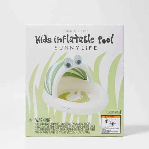 Sunnylife felfújható baba pancsoló kupolával - Cookie the Croc Khaki