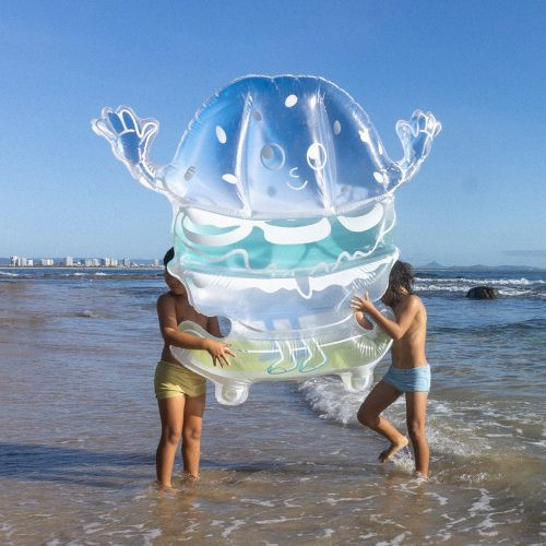 Sunnylife felfújható matrac - Burger Boy The Sea Kids Blue-Lime – alternatív kép 1