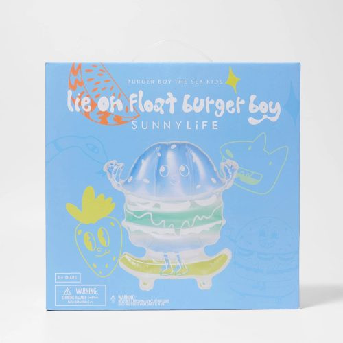 Sunnylife felfújható matrac - Burger Boy The Sea Kids Blue-Lime – alternatív kép 5