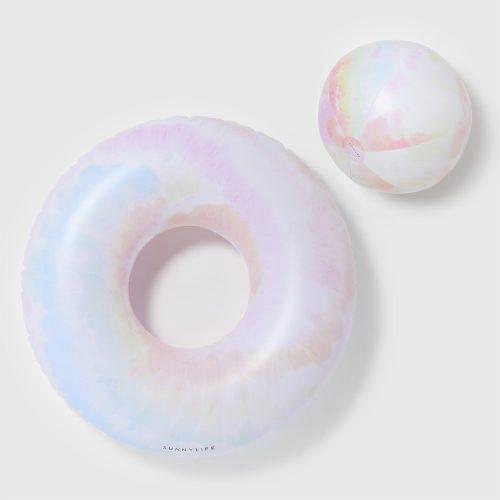 Sunnylife úszógumi - felfújható strandlabdával Tie Dye – fő nézet