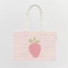 Sunnylife gyerek vászon strandtáska - Strawberry Sunshine Pink Stripe