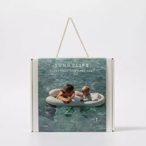 Sunnylife kétszemélyes együtt a babával úszógumi - Duck Sage Stripe
