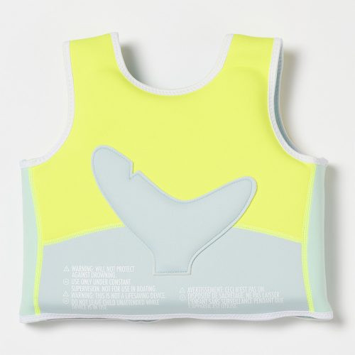 Sunnylife úszómellény 3-6 év - Salty the Shark Aqua Neon Yellow – alternatív kép 1