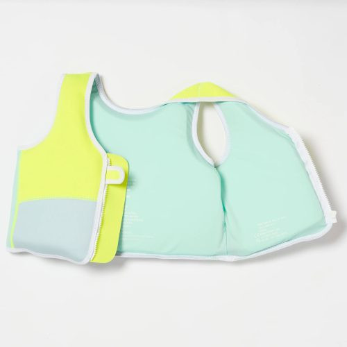 Sunnylife úszómellény 3-6 év - Salty the Shark Aqua Neon Yellow – alternatív kép 2