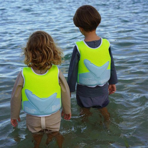 Sunnylife úszómellény 3-6 év - Salty the Shark Aqua Neon Yellow – alternatív kép 3