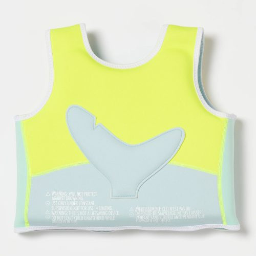 Sunnylife úszómellény 2-3 év - Salty the Shark Aqua Neon Yellow – alternatív kép 2