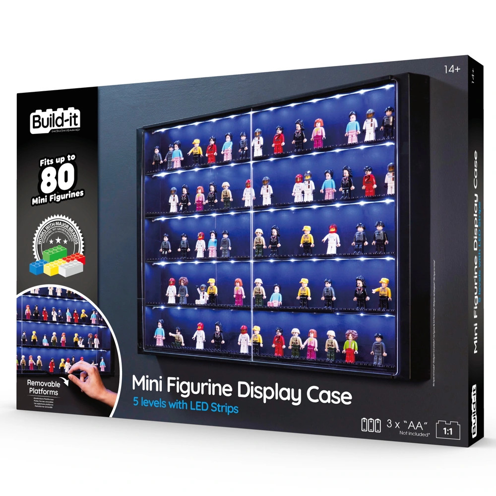 LEGO Minifigurához display 5 szintes LED lámpákkal – fő nézet