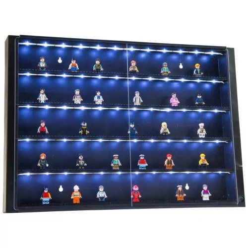Prémium LEGO Minifigura gyűjtői vitrin – 5 Szintes, LED világítással