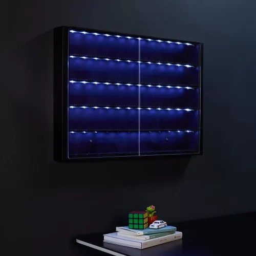 Prémium LEGO Minifigura gyűjtői vitrin – 5 Szintes, LED világítással