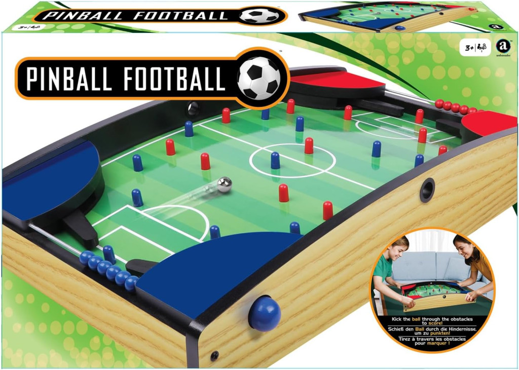 Asztali foci flipper minőségi fából felnőtteknek és 5+ éves gyerekeknek, 2 játékos – alternatív kép 3