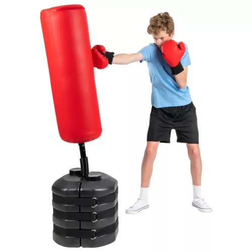 Szabadon álló bokszzsák boxkesztyűvel 155 cm, 3–5 év, Többszínű