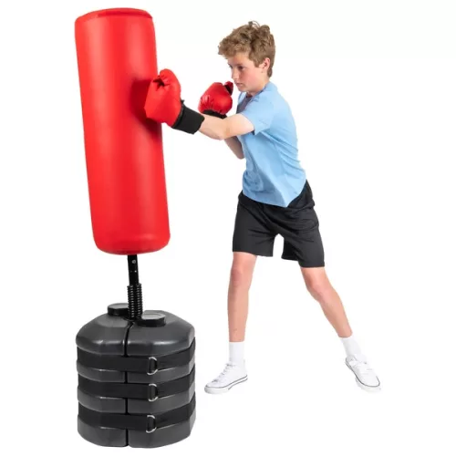 Szabadon álló bokszzsák boxkesztyűvel 155 cm, 3–5 év, Többszínű