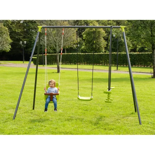 zöld színű baba hintaszék