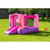 HappyHop Hercegnő Ugrálóvár, Nagy, Csúszdával és Kosárlabdapalánkkal, Rózsaszín