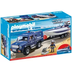   PLAYMOBIL City Action 5187 Rendőrségi teherautó gyorsasági csónakkal